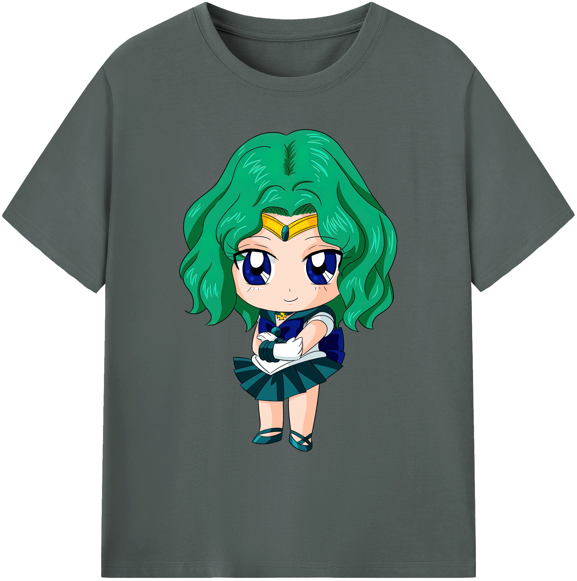 （画像用） 美少女戦士セーラームーン 海王 みちる（かいおう みちる） Sailor Moon Kaiou Michiru 綿100％ メンズ半袖Tシャツ｜肌触りやわらか＆通気性